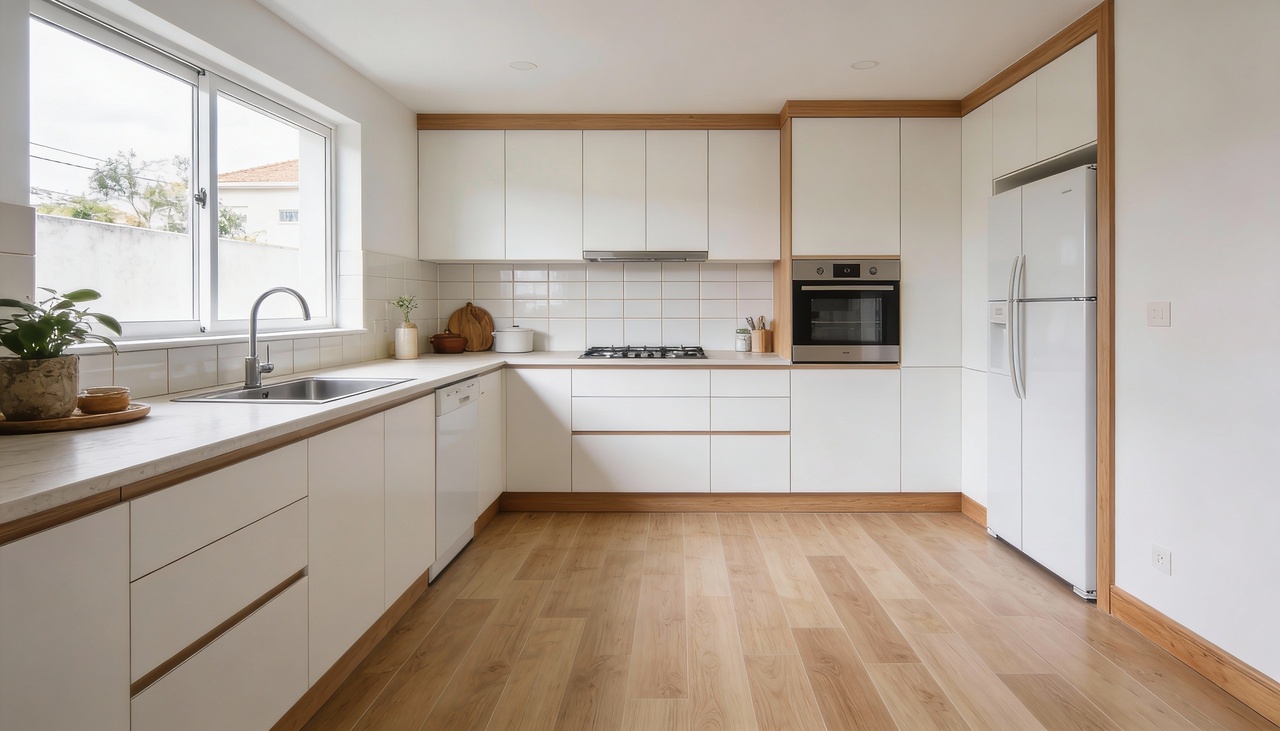 O uso dessa tecnologia evita a geração de poeira excessiva e o descarte de resíduos pesados típicos das obras convencionais em cozinhas