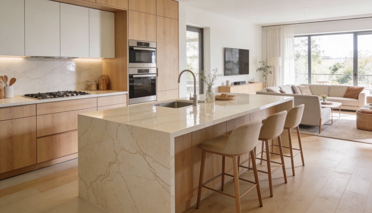 A cor da bancada interfere na percepção de limpeza, na sensação térmica e até na impressão de tamanho do cômodo