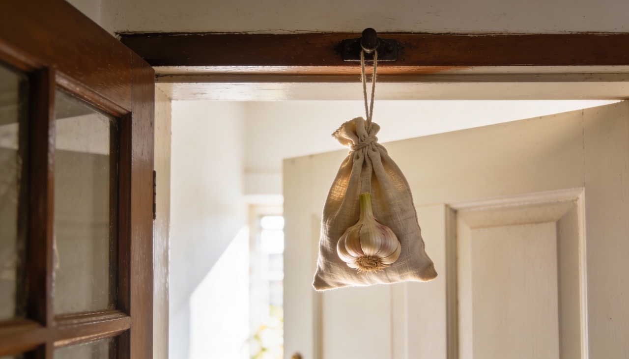 A simpatia do alho atrás da porta consiste em escolher um dente de alho inteiro, sem machucados, e posicioná-lo perto da entrada principal da residência