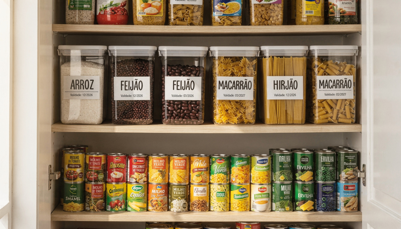 O planejamento começa na categorização dos produtos por data de validade e frequência de uso diário