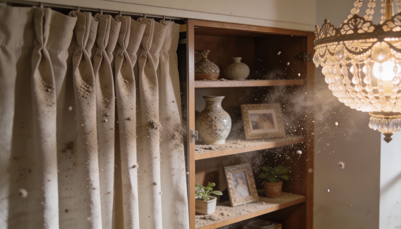 A poeira é formada por fibras de tecido, células de pele, partículas vindas da rua e pelos de animais