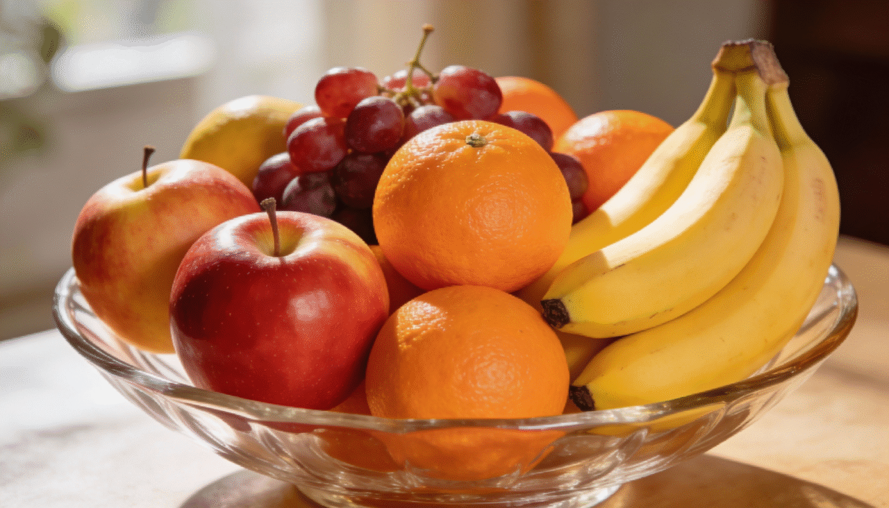 As frutas representam a colheita e a doçura da vida, servindo como um ímã natural para boas vibrações no ambiente