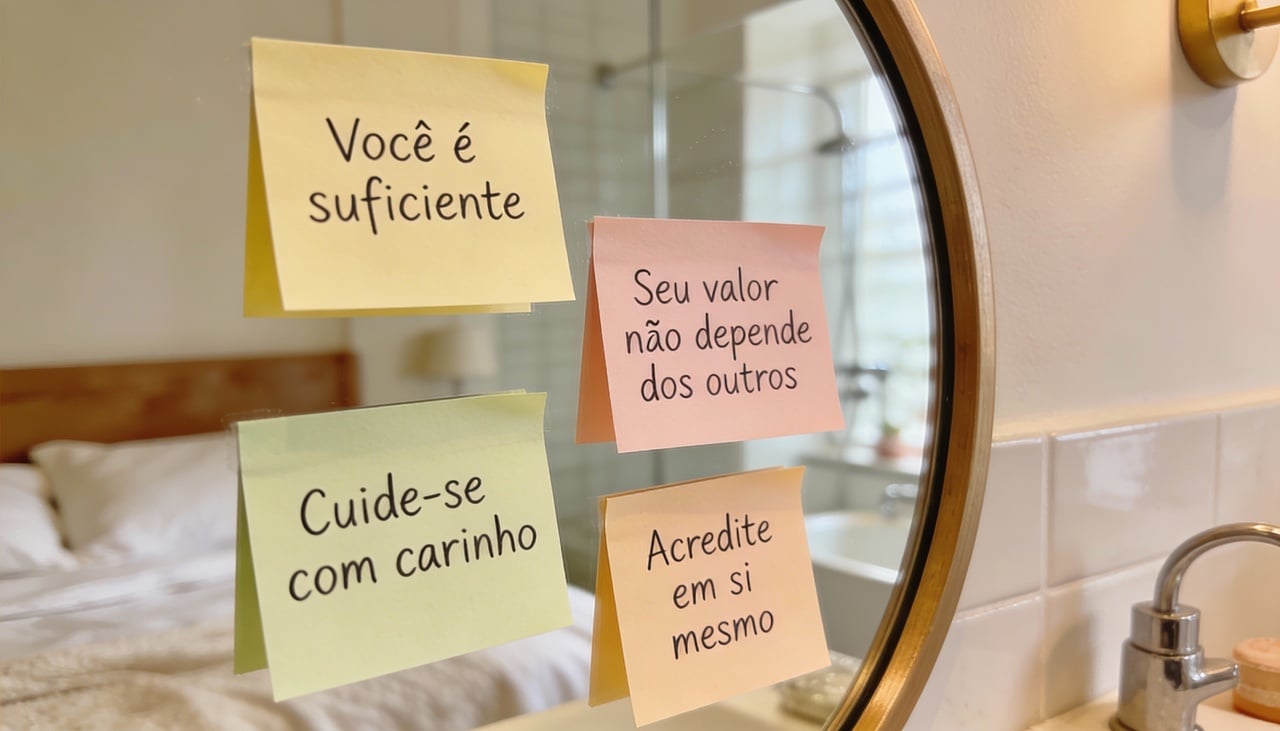 Frases sobre amor-próprio não substituem terapia ou mudanças concretas, mas funcionam como lembretes rápidos de cuidado