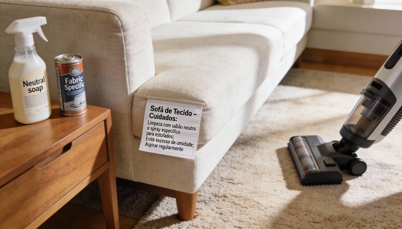 Antes de escolher produtos e técnicas de limpeza de estofados, é essencial identificar o material do sofa