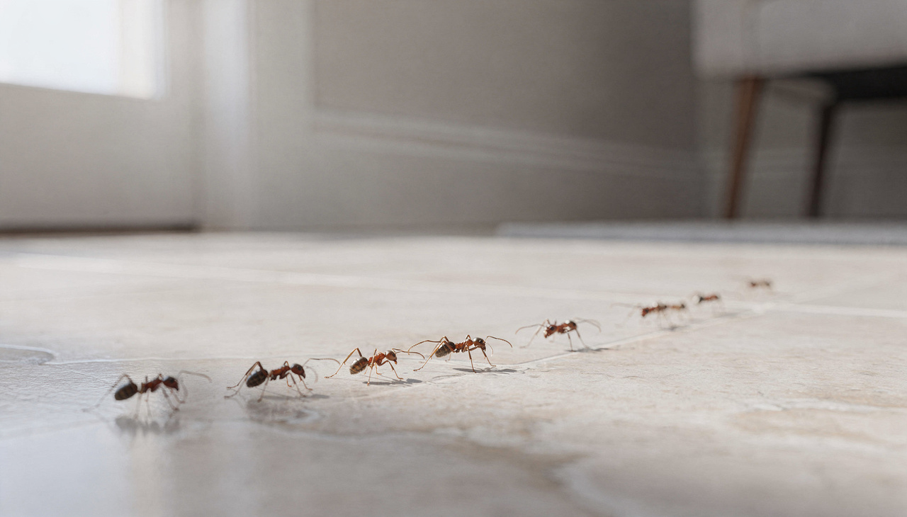 Além da busca por alimento, muitas formigas utilizam a residência como rota de passagem entre o ninho externo e outra fonte de recursos