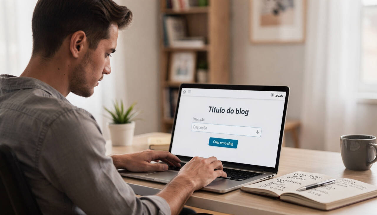 O custo inicial de um blog gira principalmente em torno de três pilares: domínio, hospedagem e plataforma