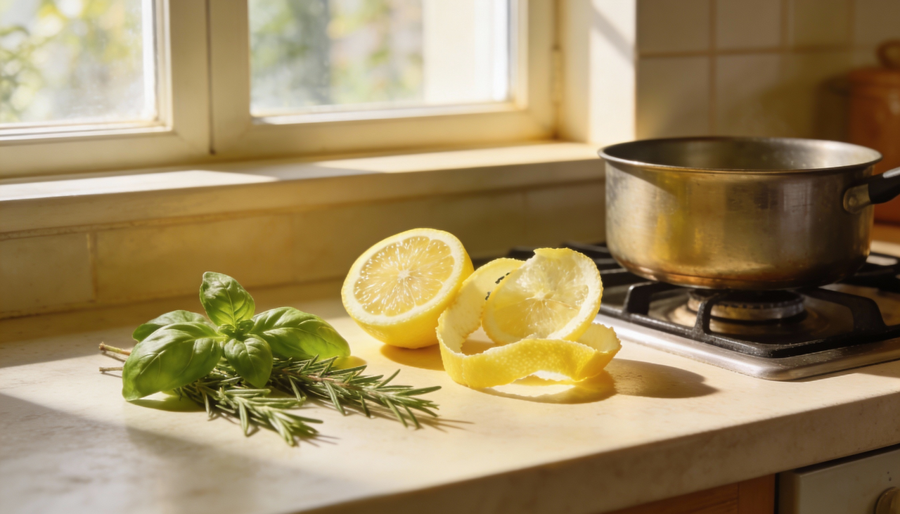 Existem momentos específicos na rotina doméstica onde ferver casca de limão com manjericão e alecrim faz uma diferença notável na qualidade do ar
