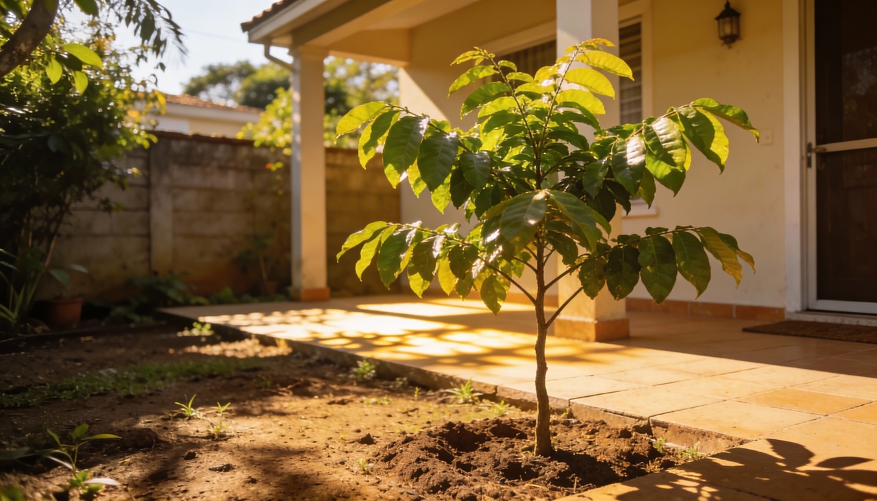 Posicione a árvore do lado oeste ou noroeste da casa para bloquear o sol intenso da tarde