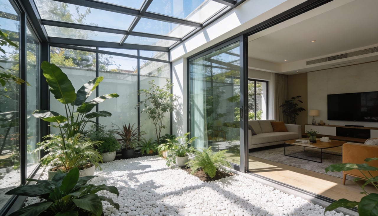 O custo de um jardim de inverno em casa costuma variar, em média, entre R$ 1.500 e R$ 12.000 ou mais, dependendo do padrão desejado