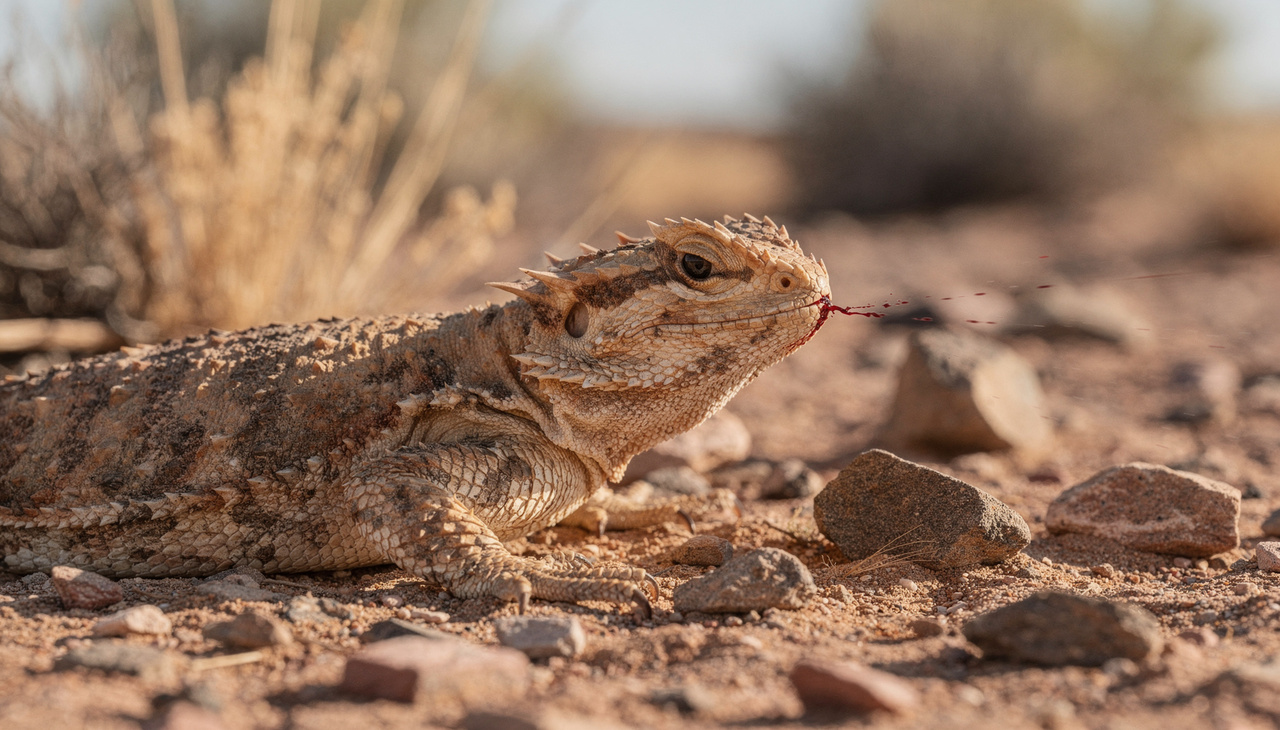 O processo fisiológico por trás dessa defesa envolve uma regulação precisa do fluxo sanguíneo nos seios oculares do réptil