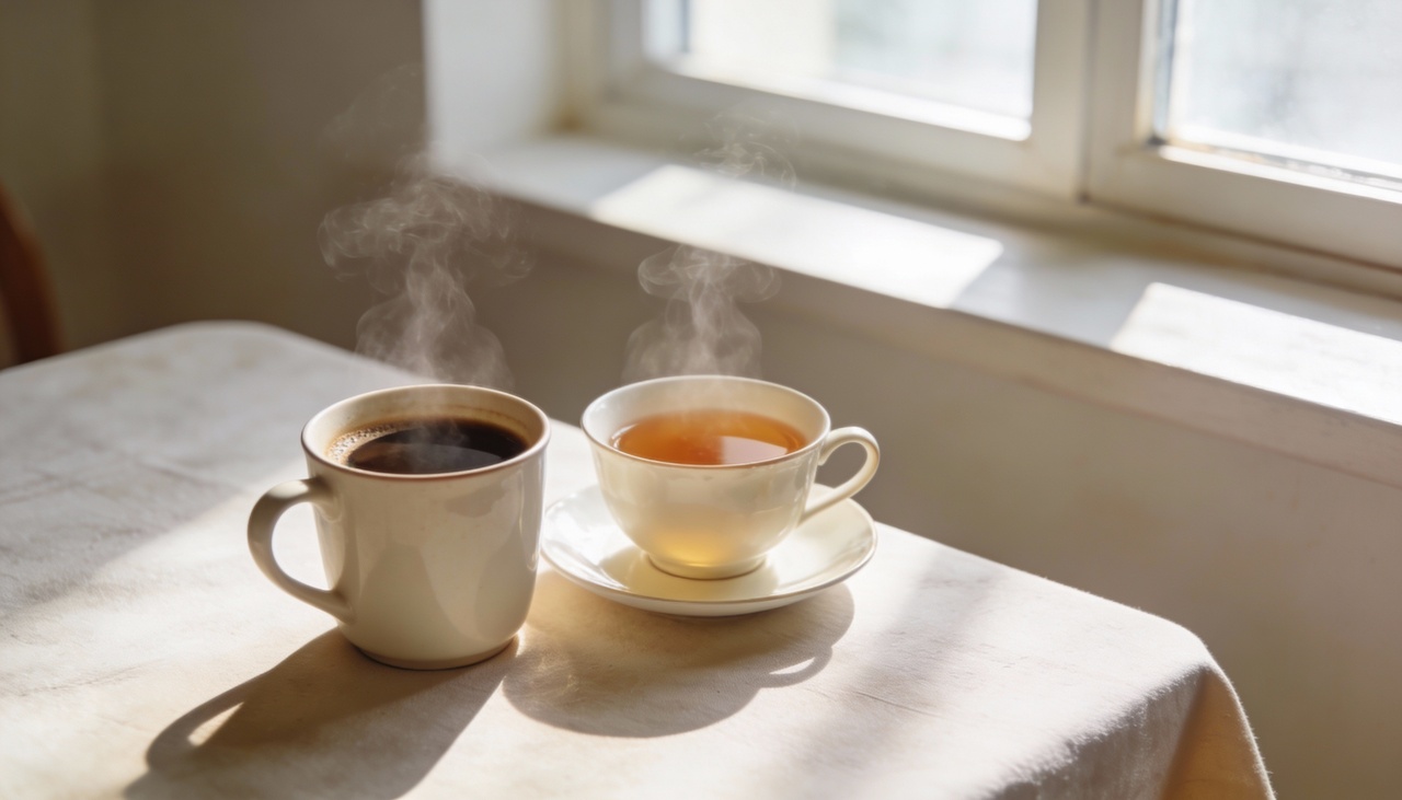 Ao analisar os efeitos de chá ou café no início do dia, especialistas destacam tempo de ação, impacto no sistema nervoso e tolerância individual