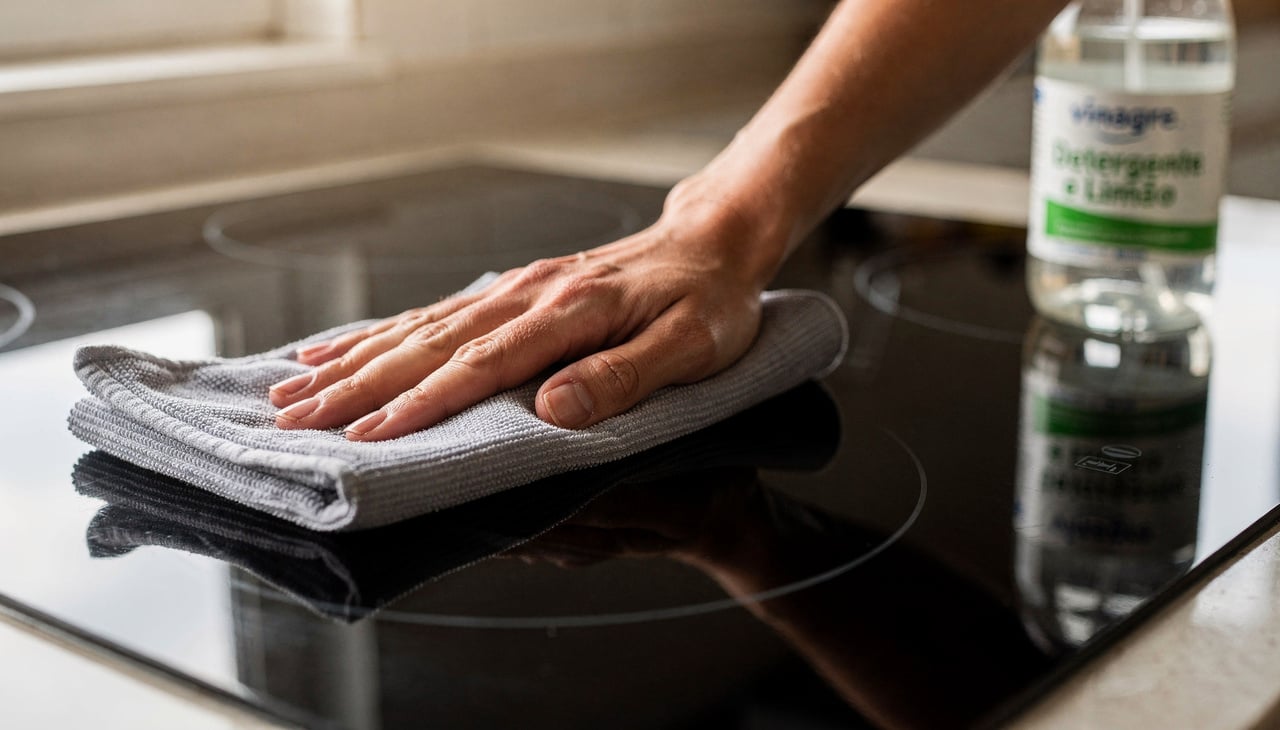 A combinação de acidez e desengordurante cria uma reação que solta a sujeira mais difícil em poucos minutos, poupando seu tempo na cozinha