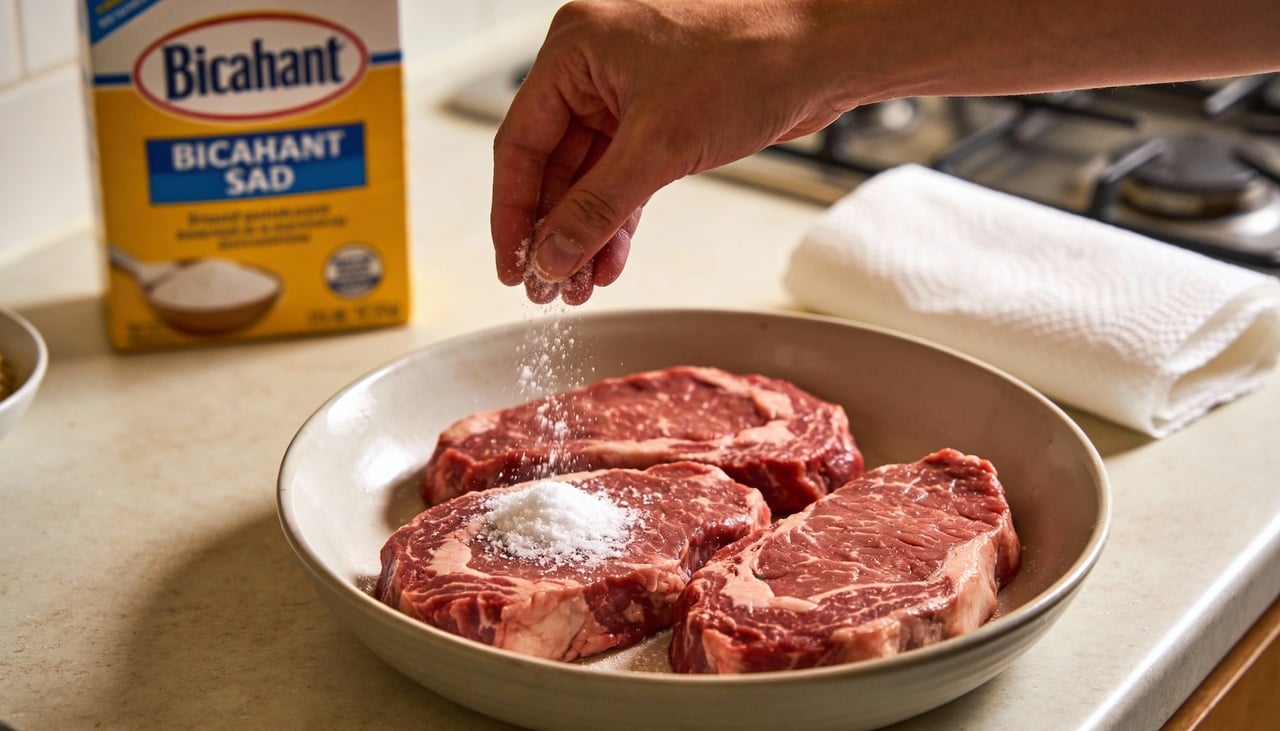 Além de amaciar as fibras da carne, o bicarbonato tem outro efeito surpreendente quando combinado com frango ou outras aves