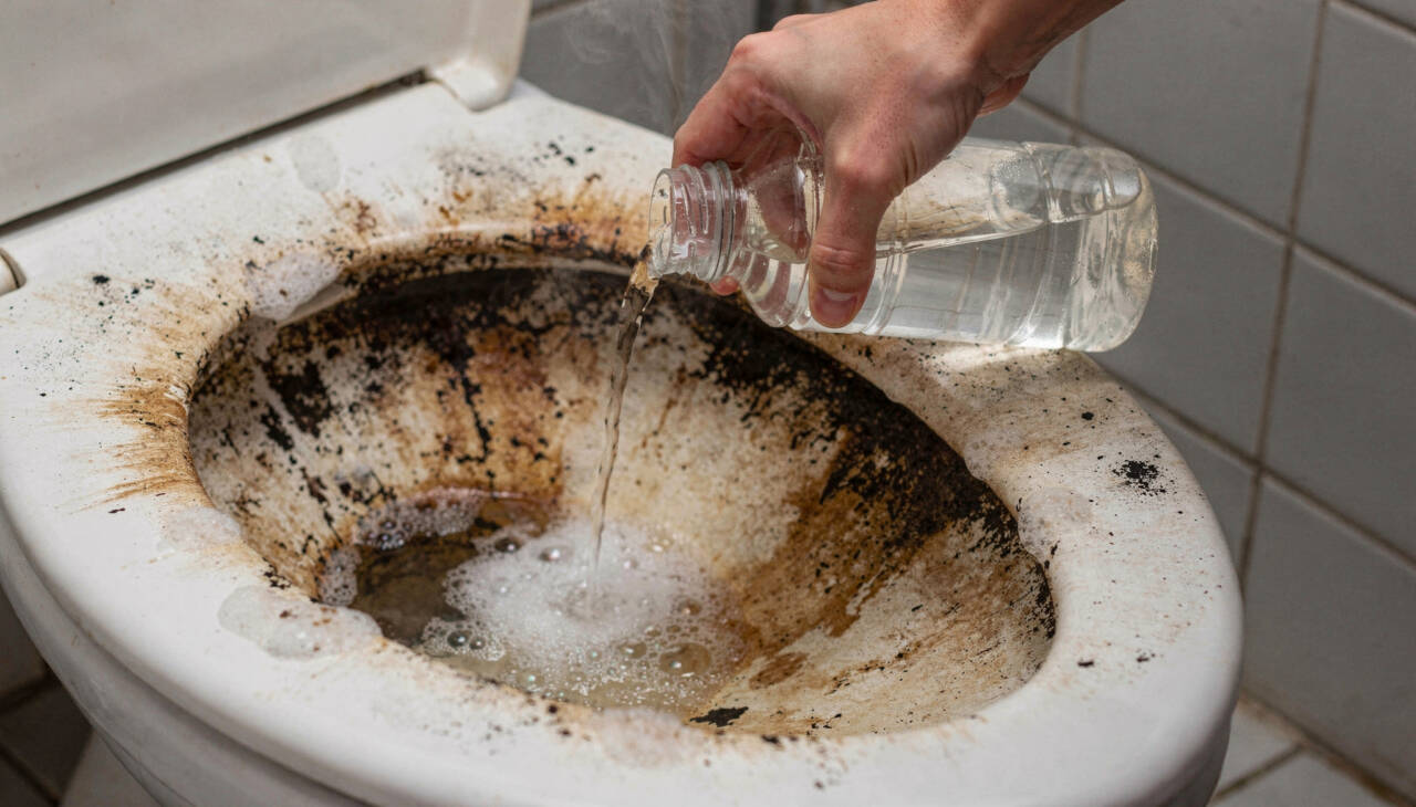 A maioria das manchas persistentes no vaso vem de depósitos minerais presentes na água, especialmente cálcio e ferro