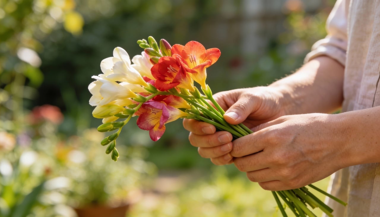 A frésia é cultivada a partir de bulbos que devem ser plantados meses antes da floração desejada