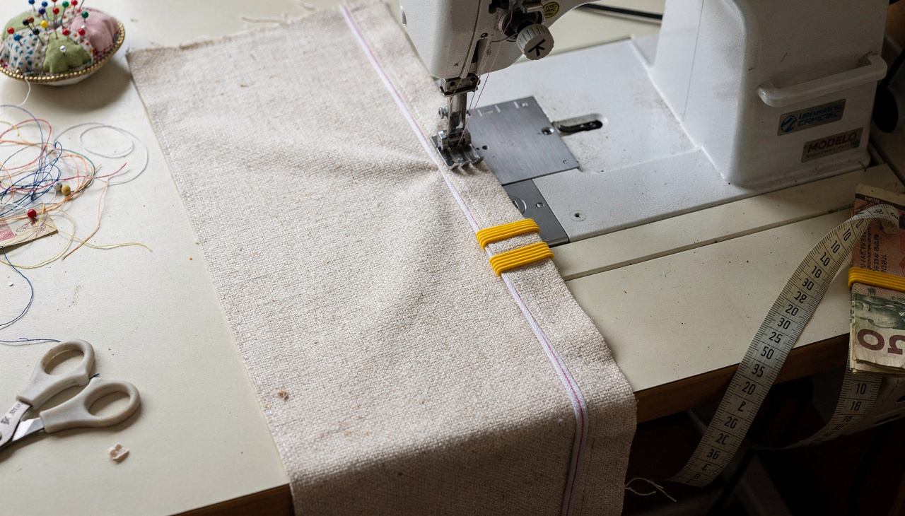 A técnica utiliza materiais simples que você provavelmente já possui em seu ateliê para criar um limitador físico eficiente sobre a chapa da agulha