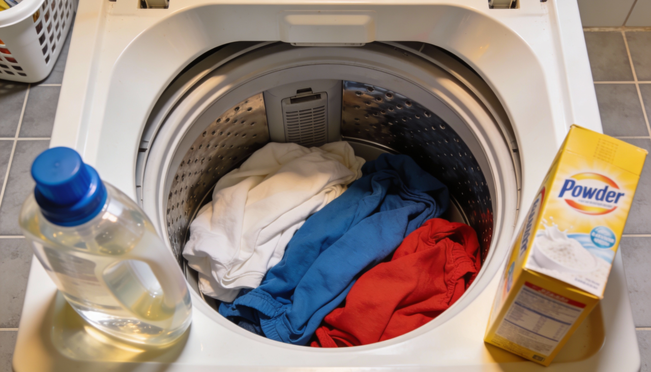 O sabão líquido entra na lavagem totalmente solúvel, distribuindo-se de forma mais uniforme entre as peças