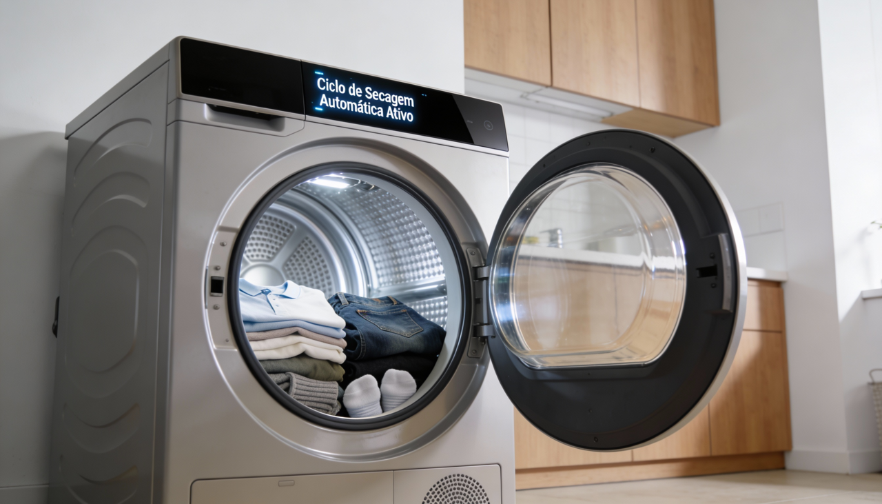 O sensor de umidade, presente nas máquinas mais modernas, monitora a água ainda existente nas fibras durante a secagem e ajusta o tempo automaticamente