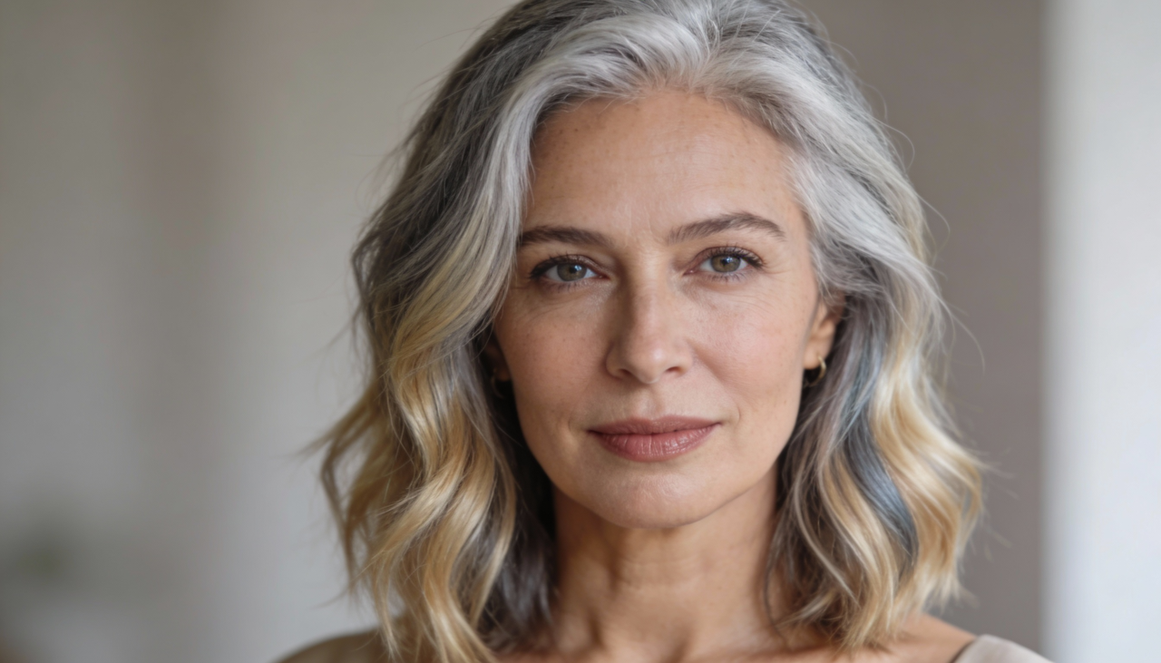 Mechas loiras frias são ideais para suavizar cabelos grisalhos criando efeito natural sem clarear demais o conjunto