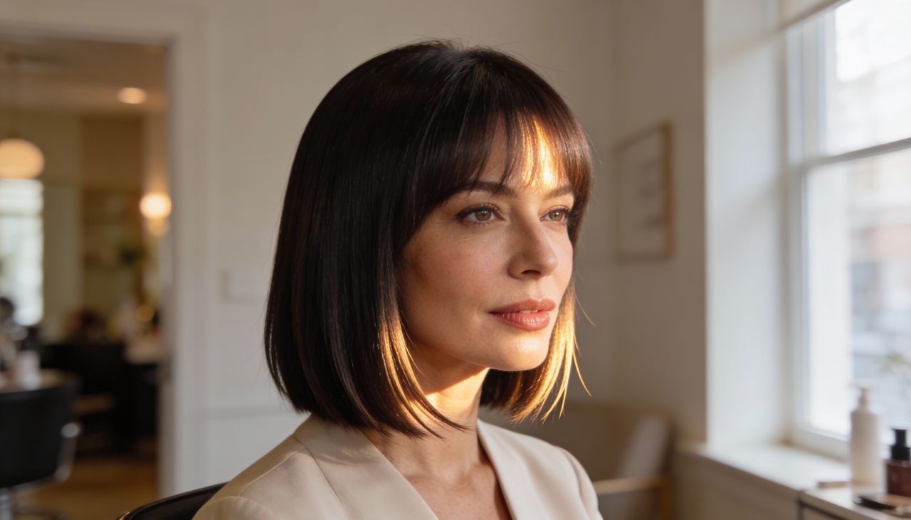 O Long Bob mantém uma base reta com as pontas levemente alongadas para criar uma linha vertical que favorece a silhueta