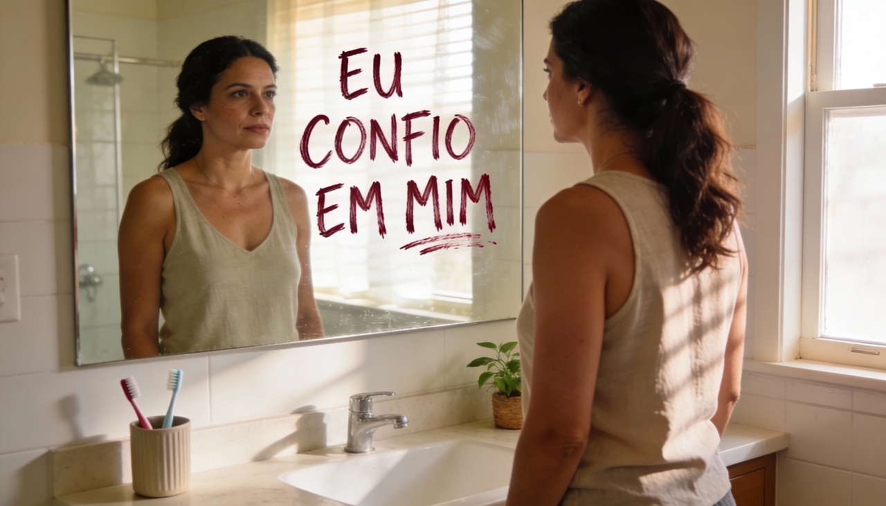 Além disso, o uso de suportes visuais como o espelho intensifica a conexão emocional com as palavras ditas durante o processo de afirmação