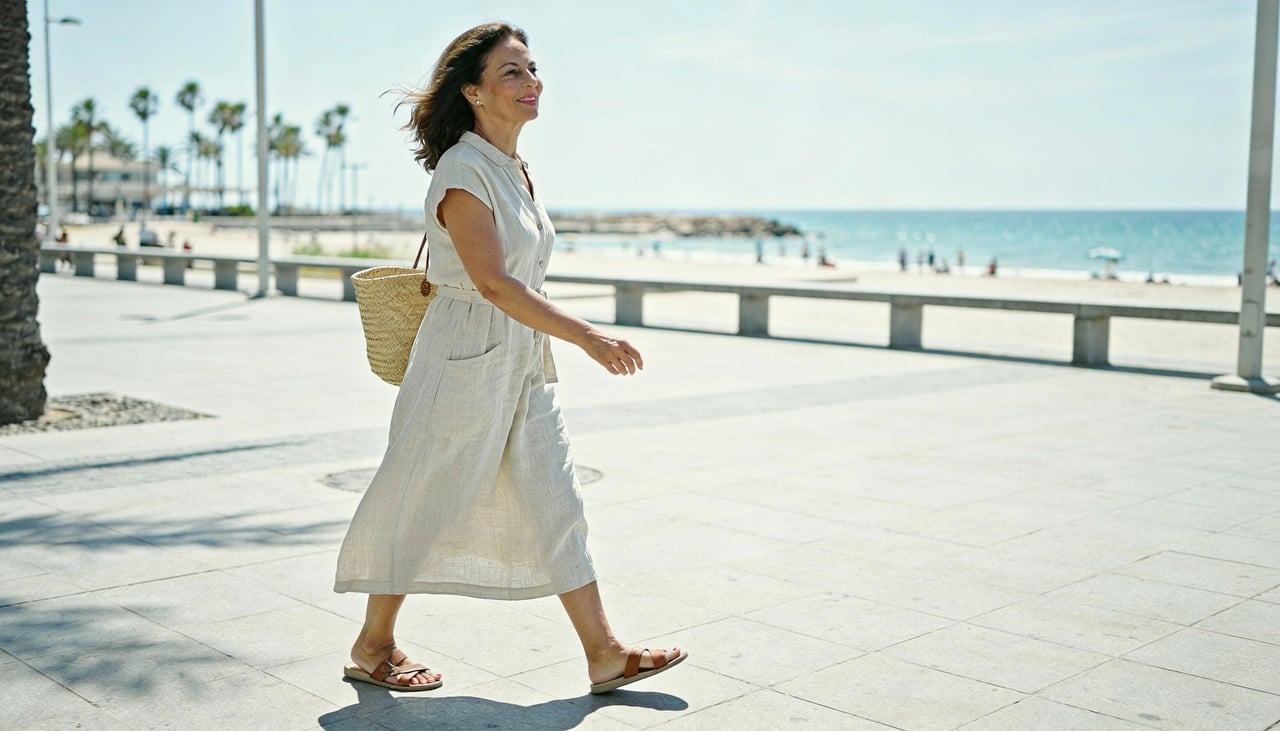 Tecidos como algodão, linho, viscose e misturas com fibras recicladas permitem que o corpo respire e combinam com a estética descomplicada da temporada