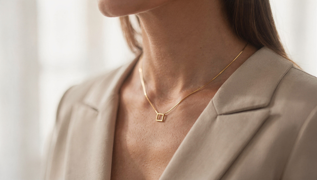 Colares minimalistas são acessórios de desenho simples, com linhas limpas, poucos detalhes e ausência de exageros