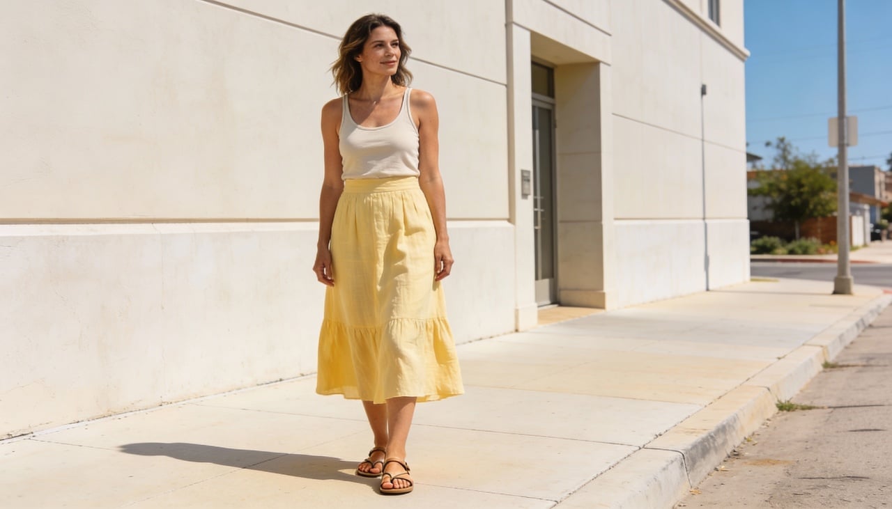 A saia para o verão ganhou espaço nas buscas porque um único modelo resolve diferentes situações com poucas trocas de roupa