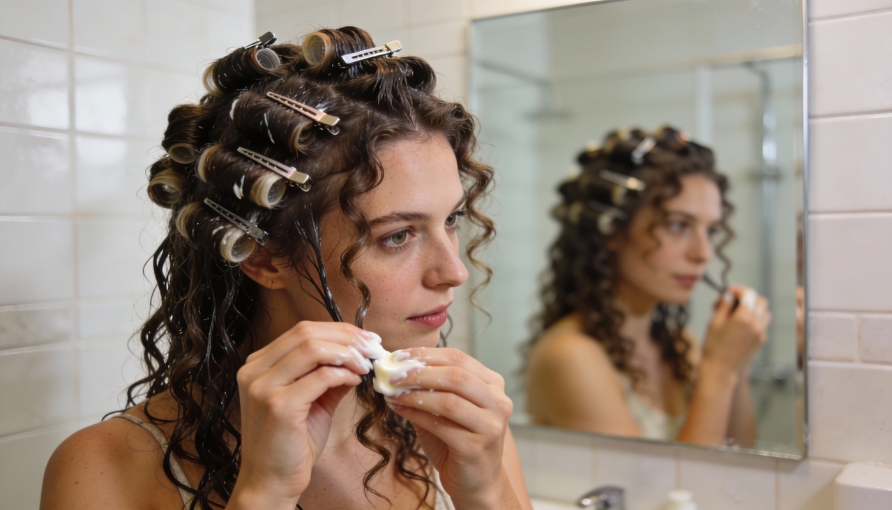 A fitagem é uma forma de aplicar creme de pentear ou ativador de cachos separando o cabelo em pequenas “fitas”