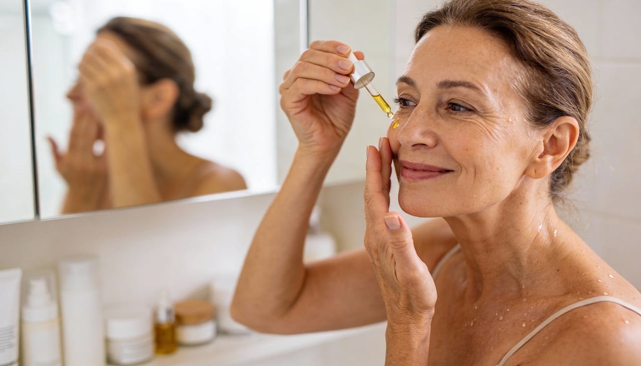 No cuidado diário, alguns óleos se destacam por dar suporte à pele madura e contribuir para textura mais macia e viçosa