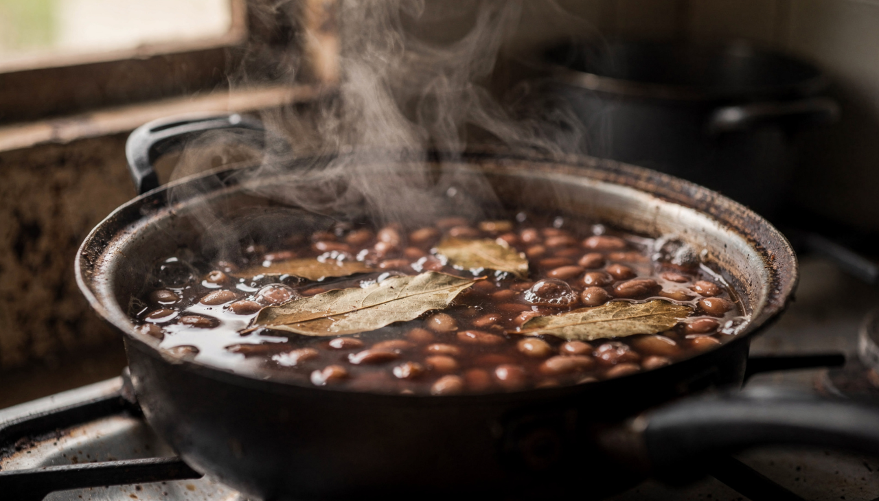 O aroma característico do louro é reconhecível imediatamente quando você abre a panela de feijão cozinhando
