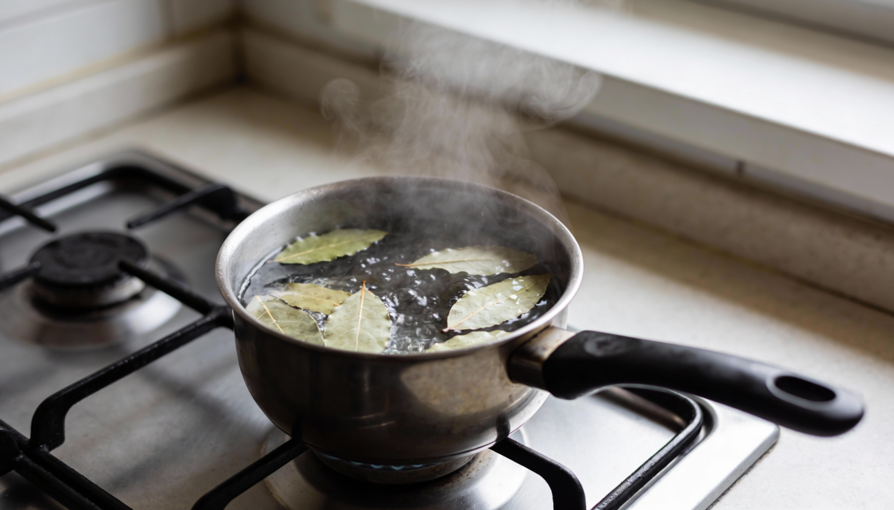 O louro fervido também pode ser usado para limpar e desinfetar superfícies quando ainda está quente