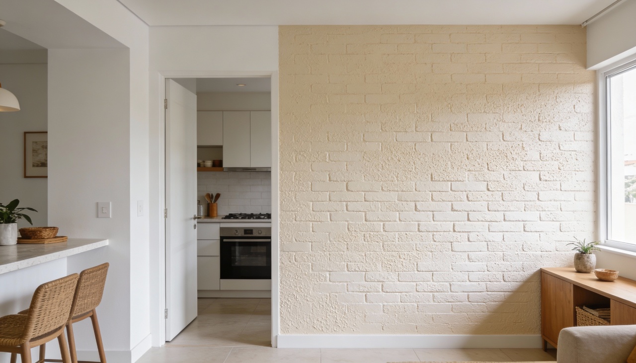 A organização prévia dos itens garante que o trabalho flua sem interrupções durante a aplicação nas paredes internas da casa