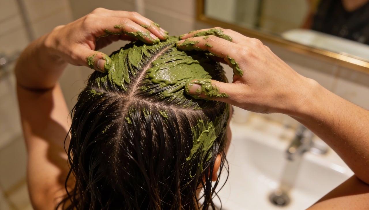 A argila verde é conhecida por absorver oleosidade e impurezas, além de auxiliar na remoção de células mortas do couro cabeludo