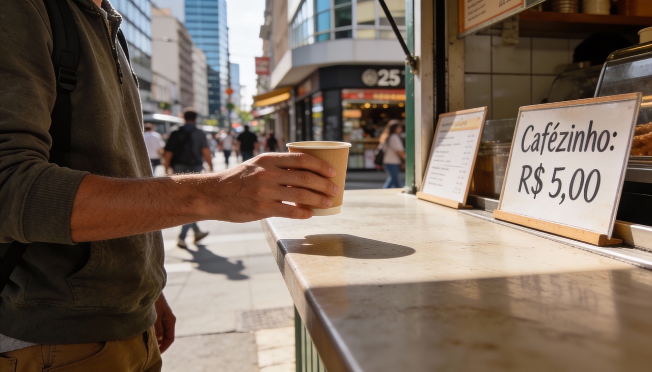Para entender quanto custa o cafezinho na rua todos os dias, basta multiplicar o valor unitário pelo número de dias em que o café é consumido fora de casa