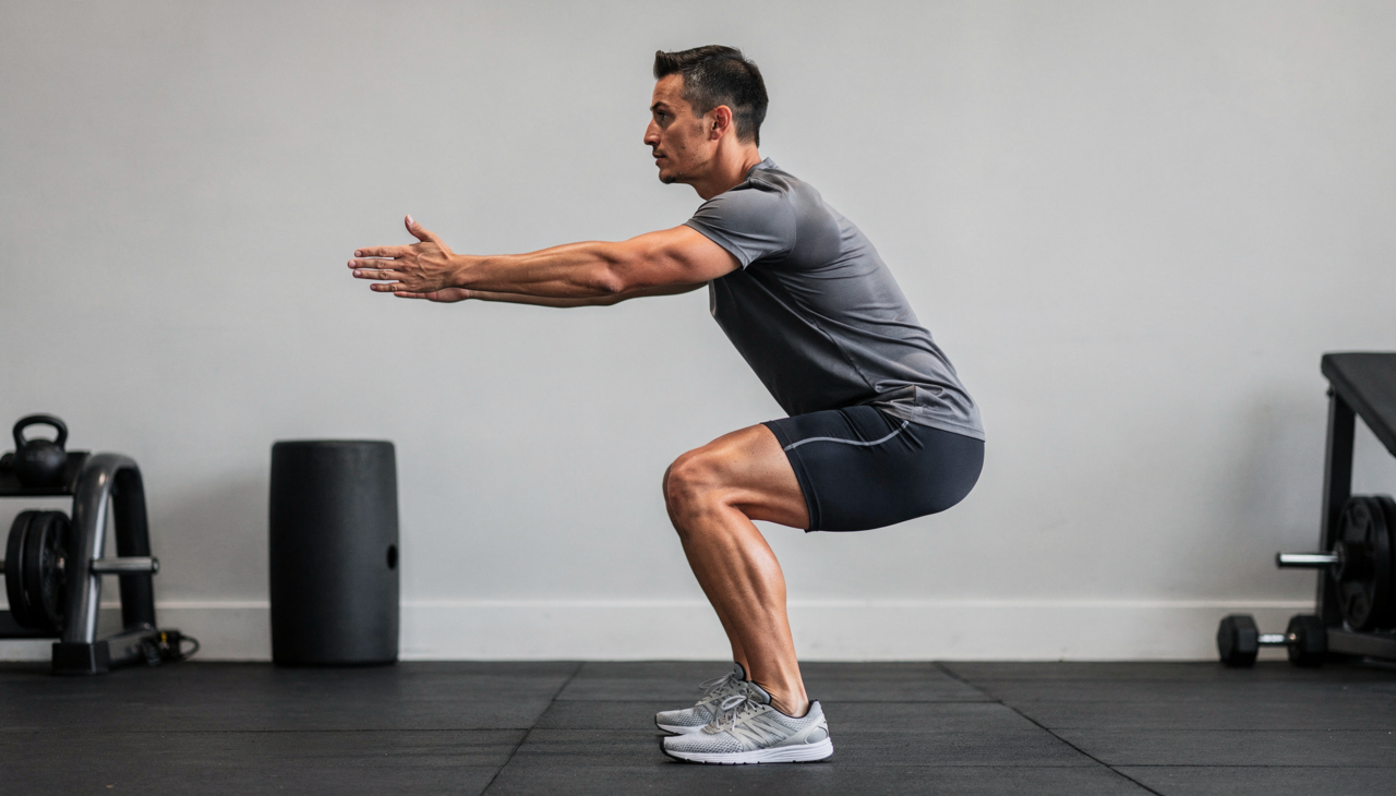 Quando bem executado, o agachamento simples reduz o risco de sobrecarga nas articulações e melhora o equilíbrio