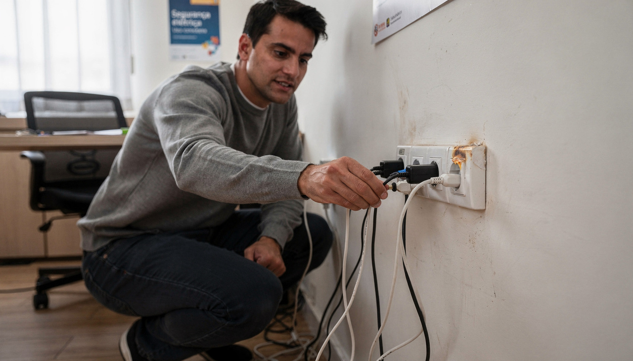Ao conectar diversos aparelhos em um único ponto, a instalação passa a receber uma corrente maior do que aquela para a qual foi dimensionada