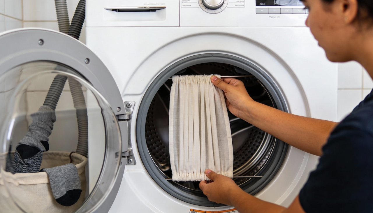 O segredo principal reside na utilização de produtos neutros e na velocidade de centrifugação reduzida para evitar rugas excessivas no pano