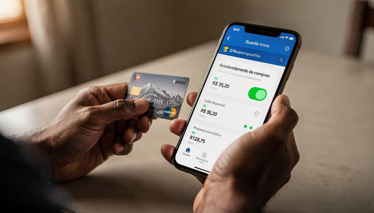 Para ativar essa funcionalidade, o usuário deve acessar as configurações de investimento do seu banco digital e habilitar a opção de guardar troco