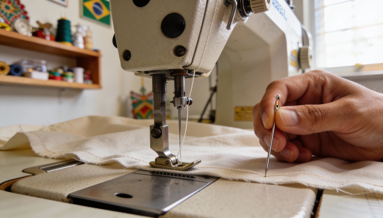 O profissional avalia o peso do tecido antes de iniciar qualquer projeto de costura criativa ou alfaiataria