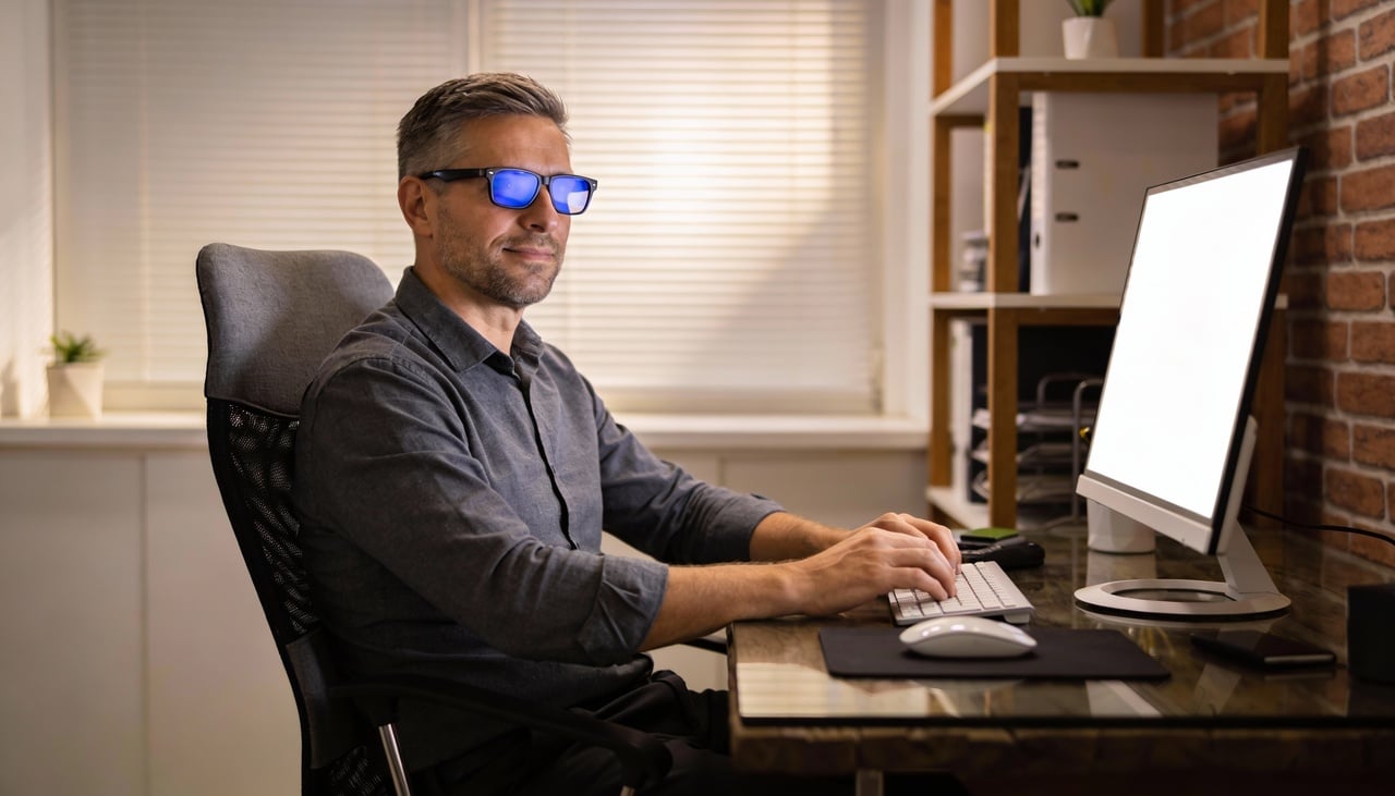 A luz azul faz parte do espectro visível e aparece naturalmente na luz solar, mas as telas digitais emitem uma versão artificial concentrada