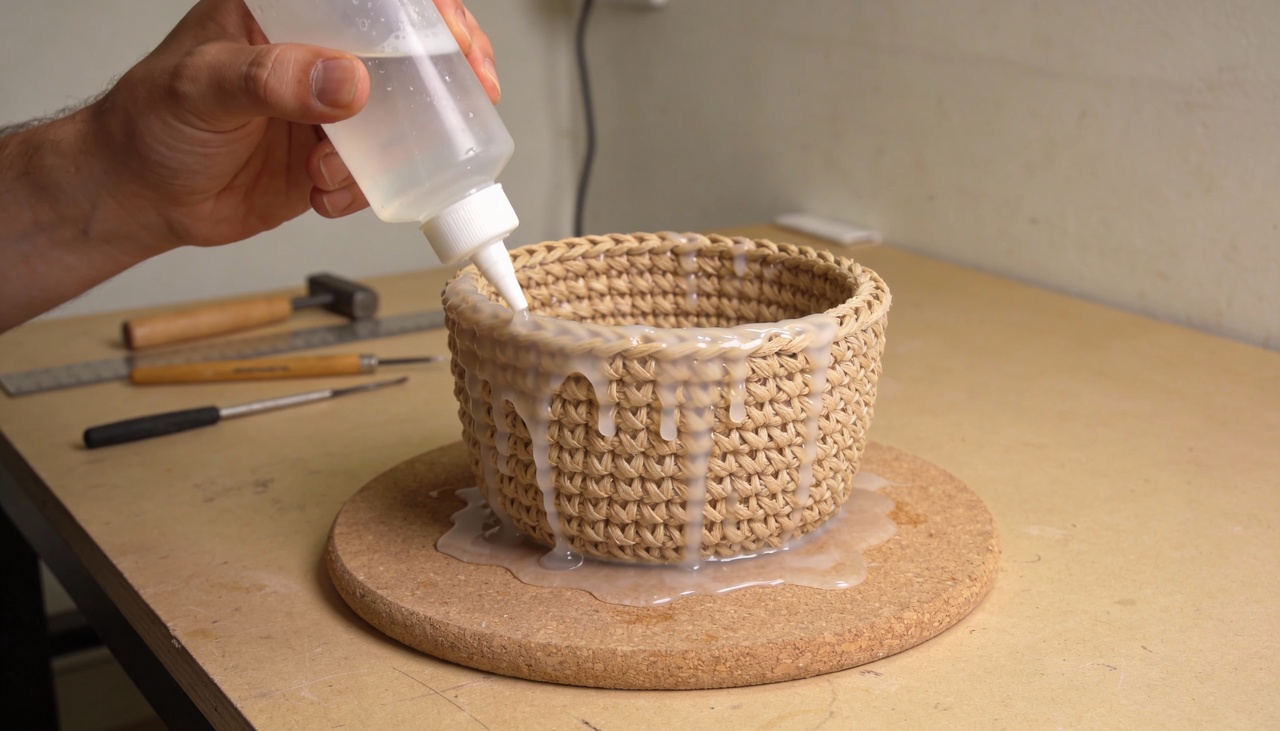 O processo começa com a escolha do fio de malha reciclado, que oferece resistência e um visual moderno para a decoração