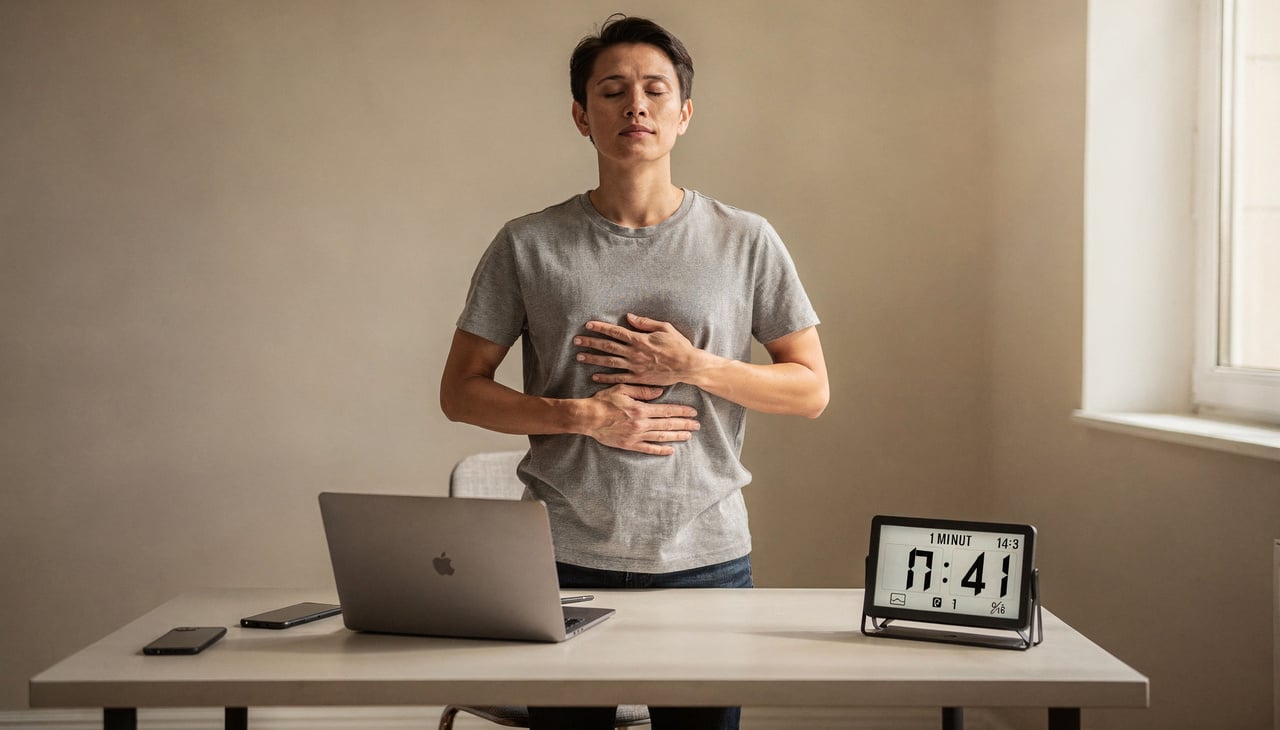 Do ponto de vista fisiológico, a respiração consciente e mais lenta estimula o sistema nervoso parassimpático