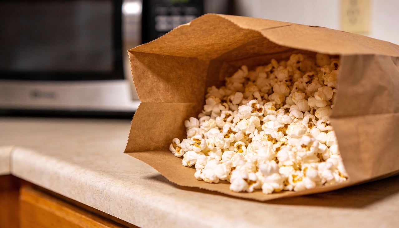 O processo exige apenas milho comum e um saquinho de pão tradicional perfeitamente limpo e seco