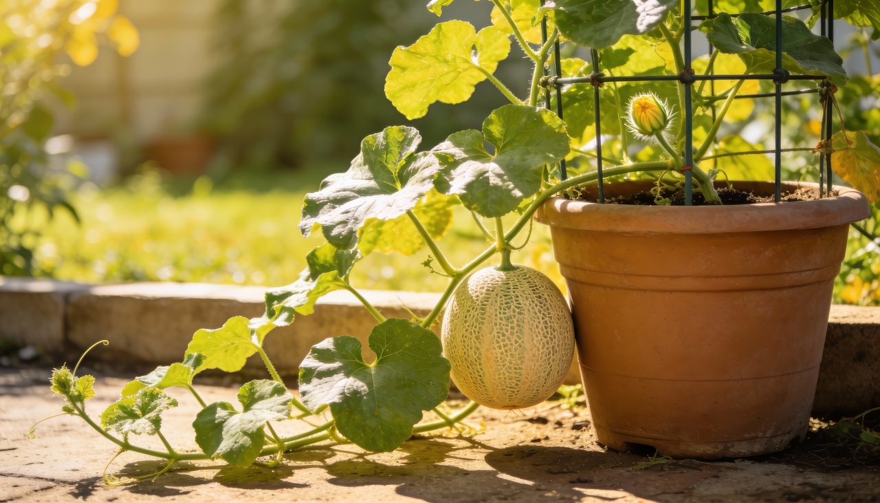 O cultivo do melão-de-cheiro adapta-se tanto a vasos grandes em varandas ensolaradas quanto a canteiros no solo