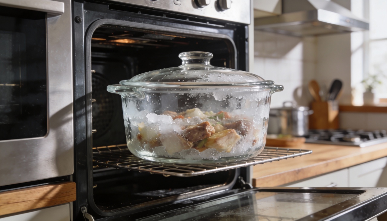 Quando um pote sai do congelador e vai ao forno, partes do recipiente aquecem em ritmos diferentes, gerando tensões internas