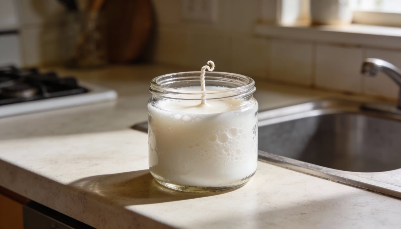 O processo começa com a escolha da base, onde você pode optar por cera de coco nova ou derreter restos de velas antigas