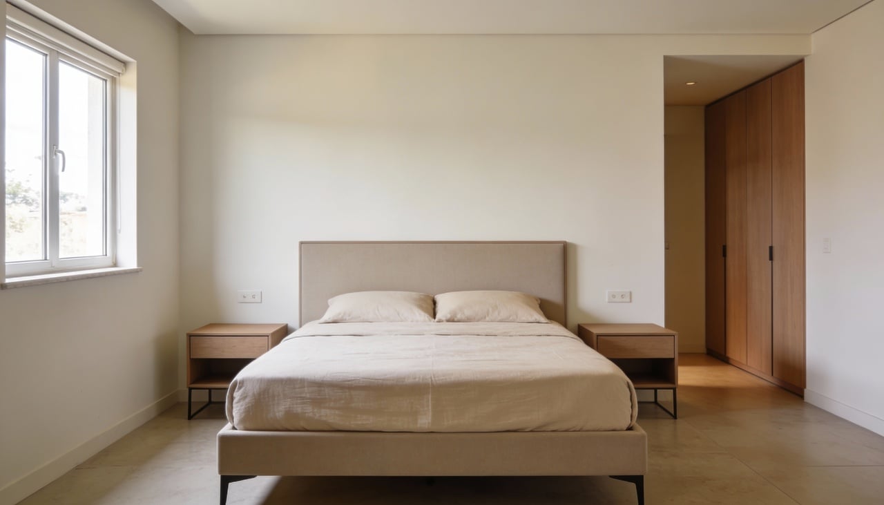 O primeiro passo para um bom layout de quarto é analisar o tamanho do ambiente e a posição das portas e janelas