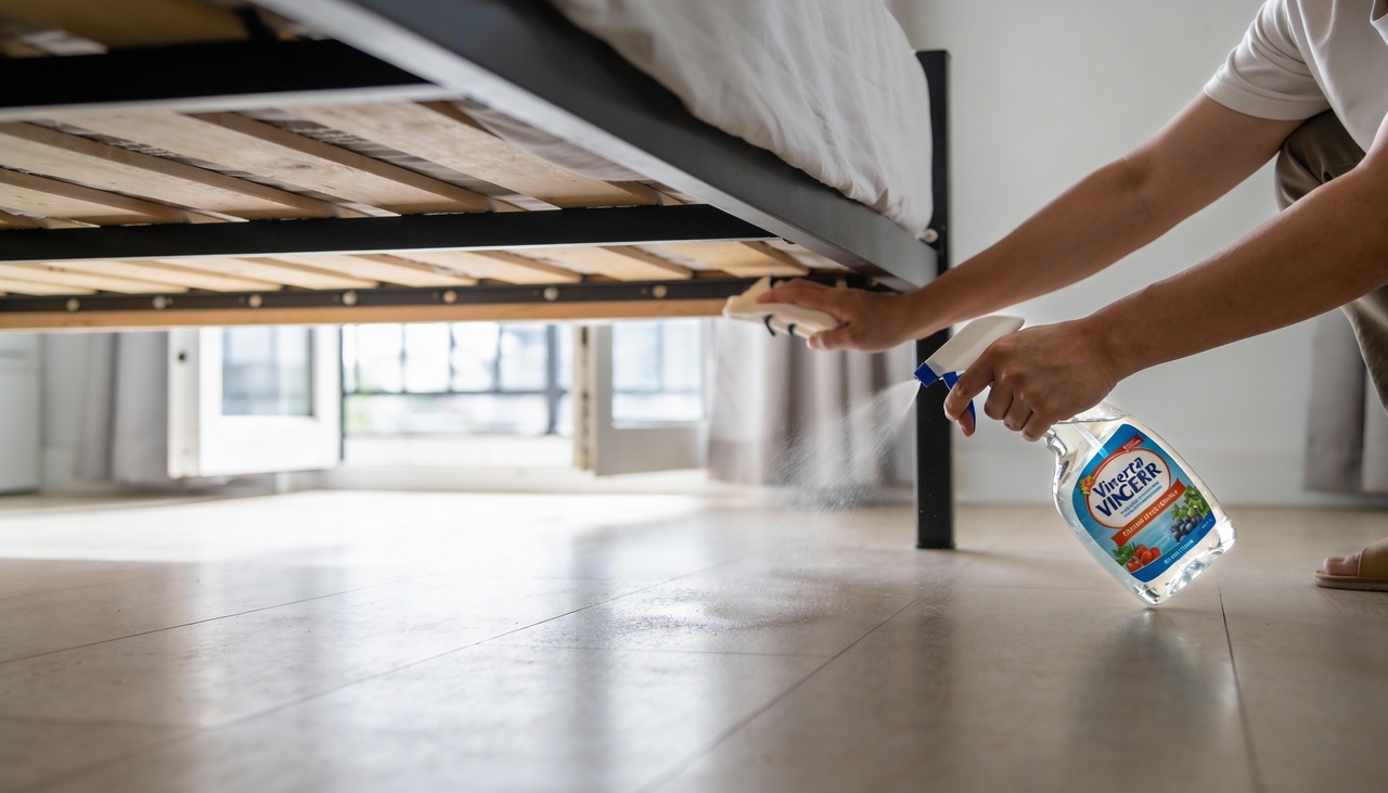 O vinagre possui propriedades acéticas que combatem a proliferação de fungos e ácaros em locais com pouca circulação de ar