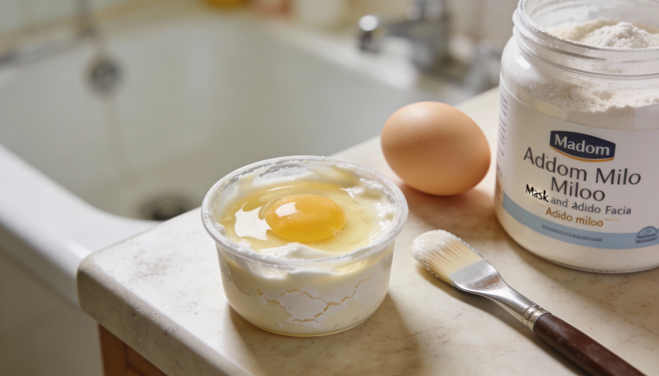 O chamado lifting caseiro com clara de ovo e amido de milho consiste na aplicação de uma máscara facial feita a partir da clara batida, misturada com o amido de milho